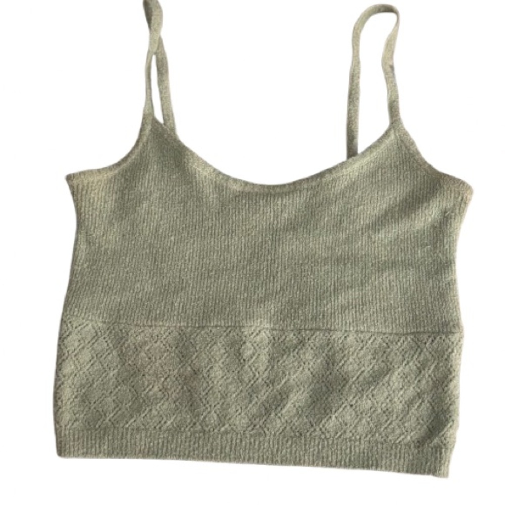 La Hearts Olive Green Crop Top